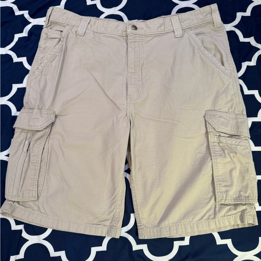 Carhartt Tan Cargo Shorts with Relaxed Fit